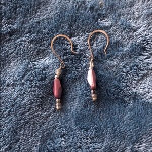 Handmade Purple Dangly Earrings